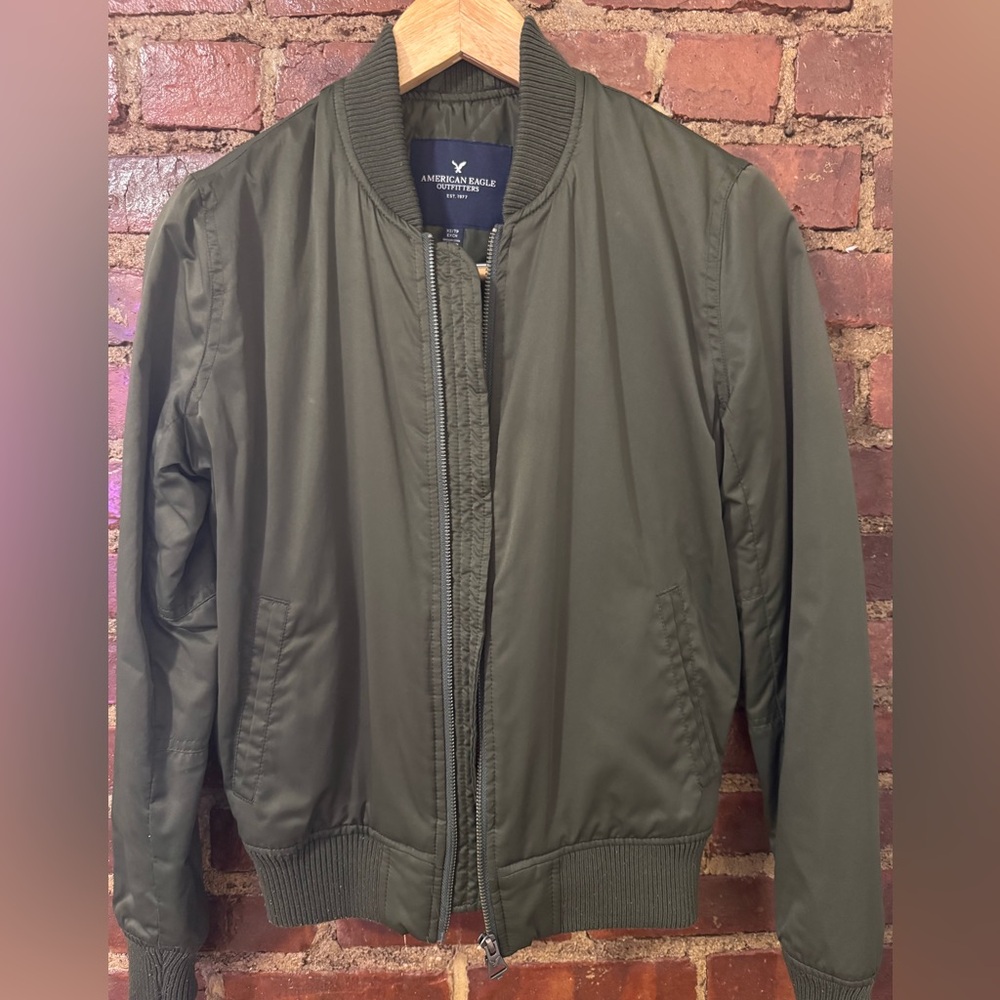 American Eagle Outfitters Womens Army Green Bomber Jacket